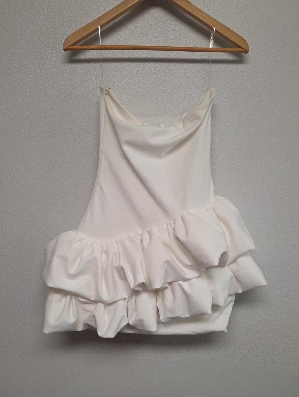 Peppermayo Cream Ruffle Mini Dress